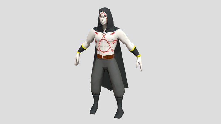 Low Poly Necromancer Character 3D Model