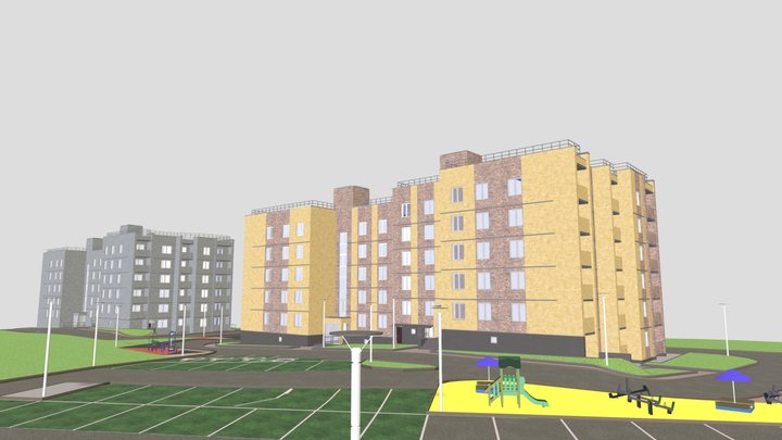 5-этажный 68-квартирный жилой лом №5 (стр.) 3D Model