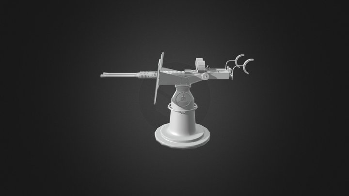 Naval Turret low poly 3D Model