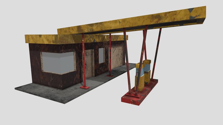 Gas Station Final 3D Model