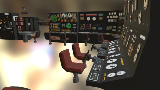 Command Room - Machines with materials 3D Model