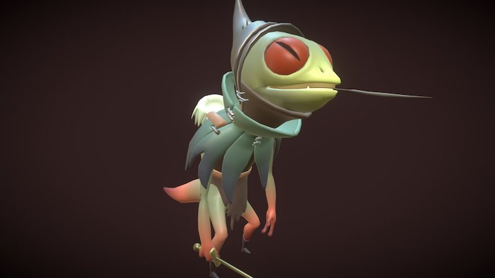 Lizard Idle Cycle Pass_01 3D Model