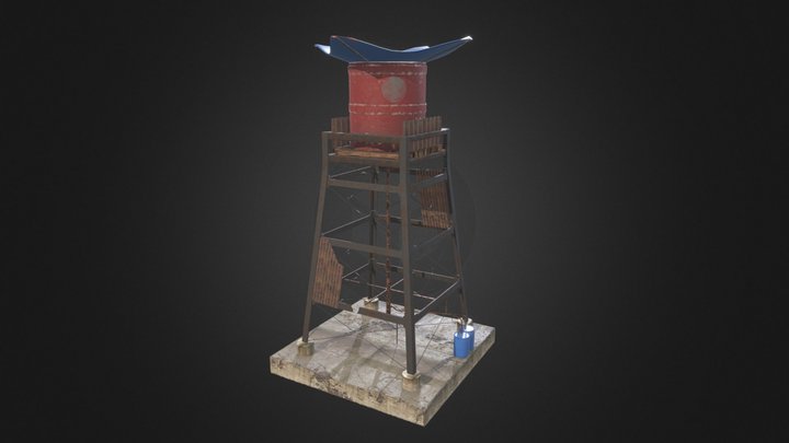 Water Collection Tower 3D Model