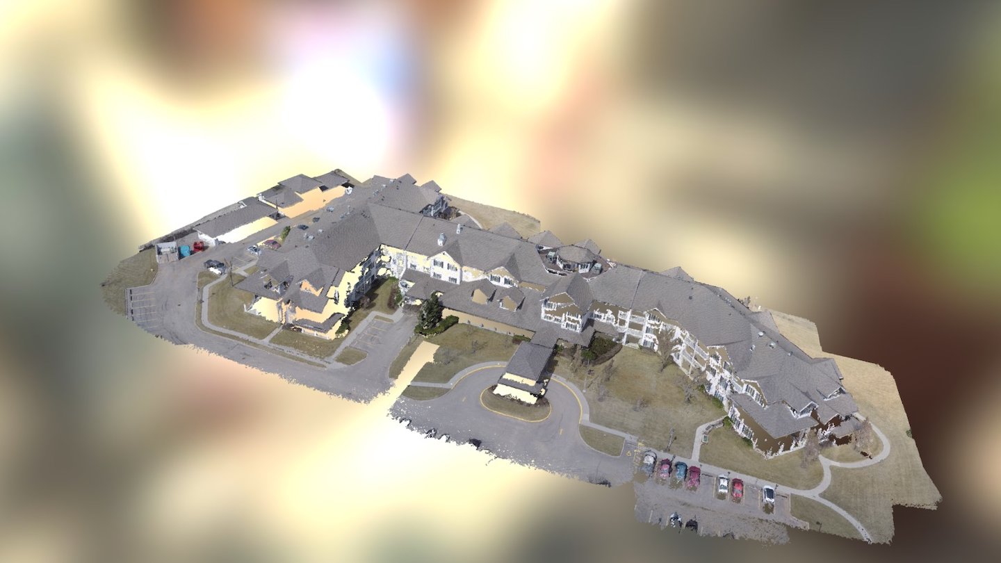 Commercial Sloped Roof Dense Point Cloud