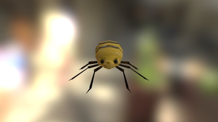 Yellow Black-Striped Bug 3D Model
