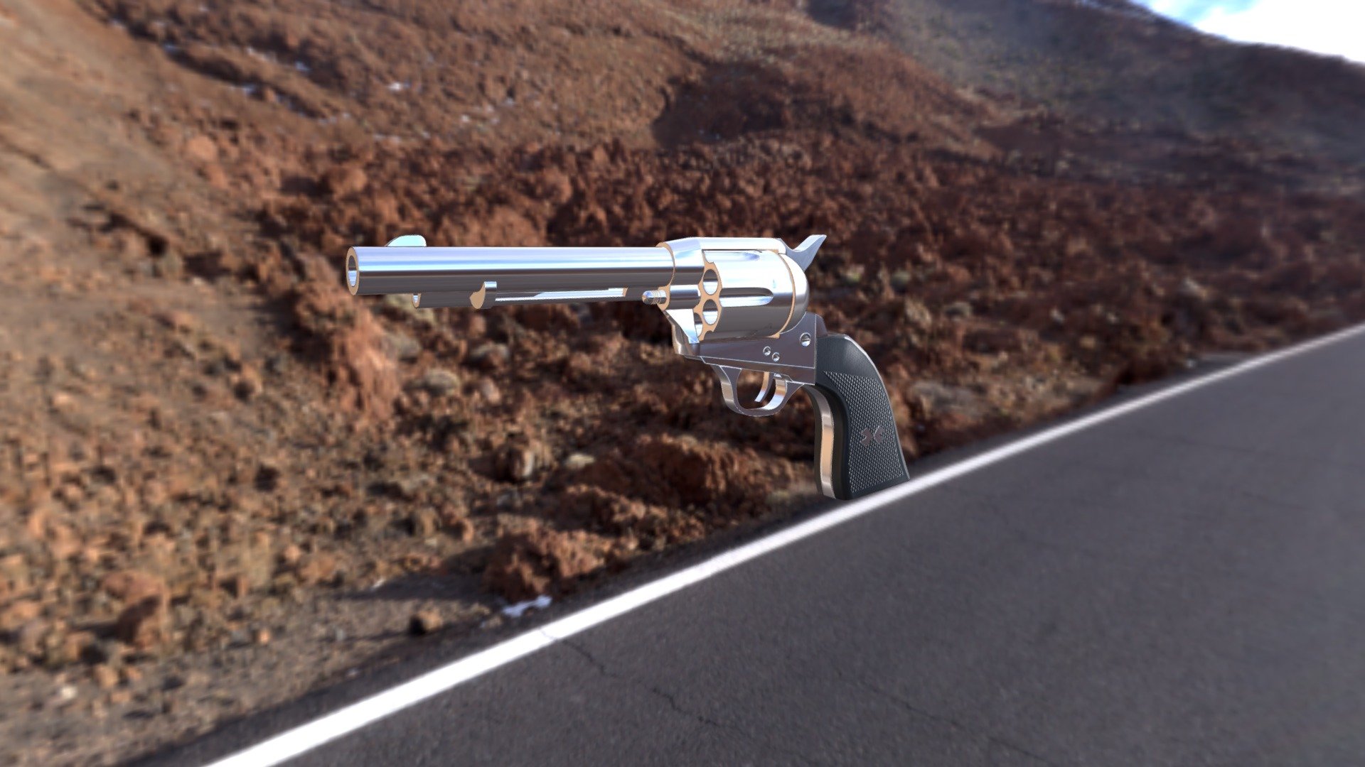 SAA Revolver - Chrome Style (high poly)