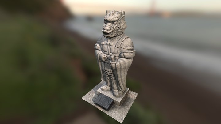 Korean Dragon Statue 3D Model