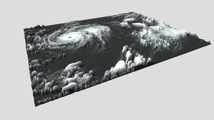 Hurricane Harvey Landfall 3D Model
