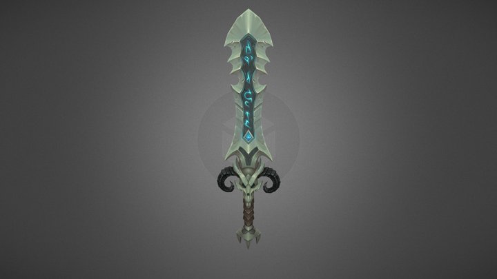 WoW Style Sword - Hand Painted 3D Model