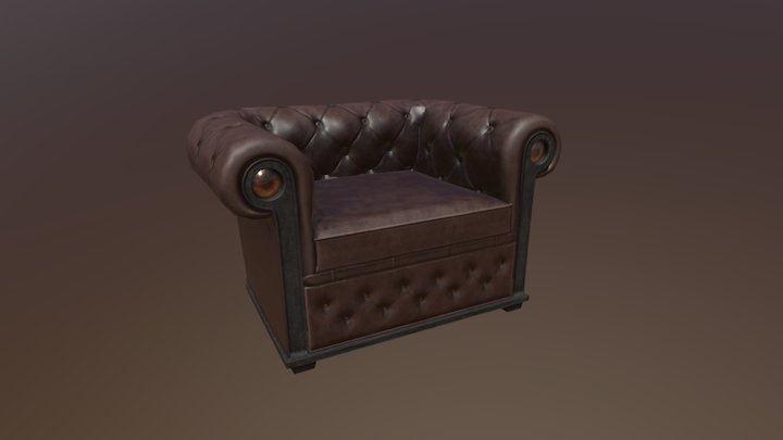 Chair ( Leather/Wood) 3D Model