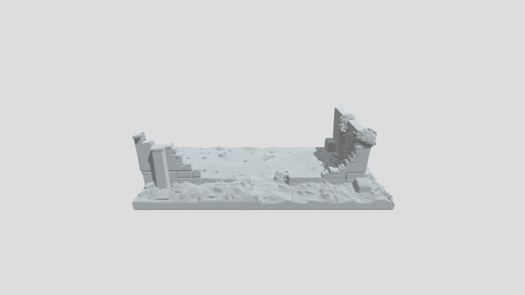 Ruined Courtyard Wall Diorama