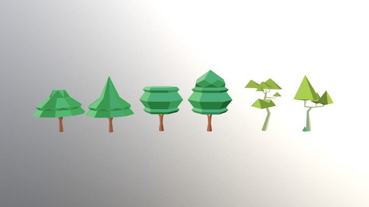Trees Set01 3D Model