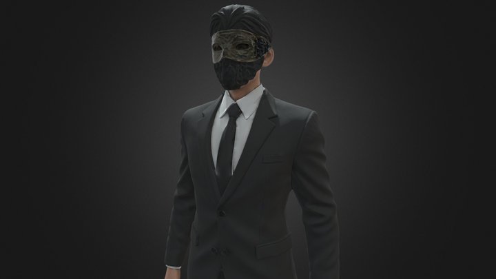 Dark Spy with Black & Gold Detailed Mask