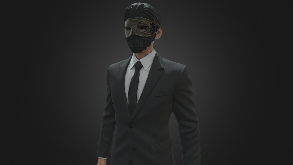 Dark Spy with Black & Gold Detailed Mask
