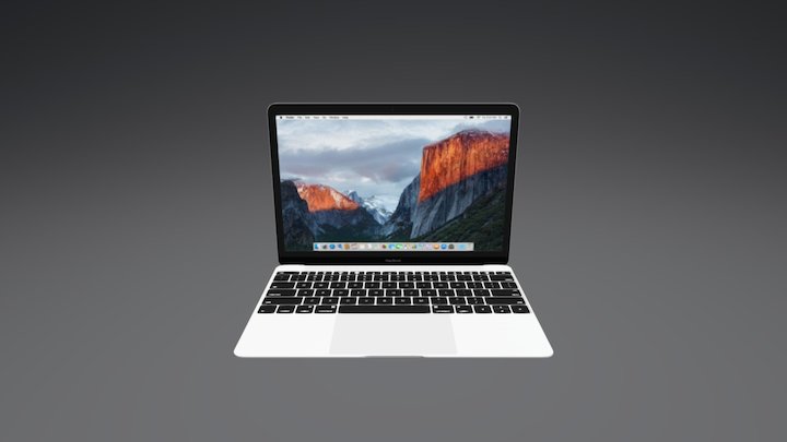 12 Inch MacBook 3D Model