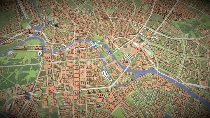 Berlin Germany - city and urban 3D Model