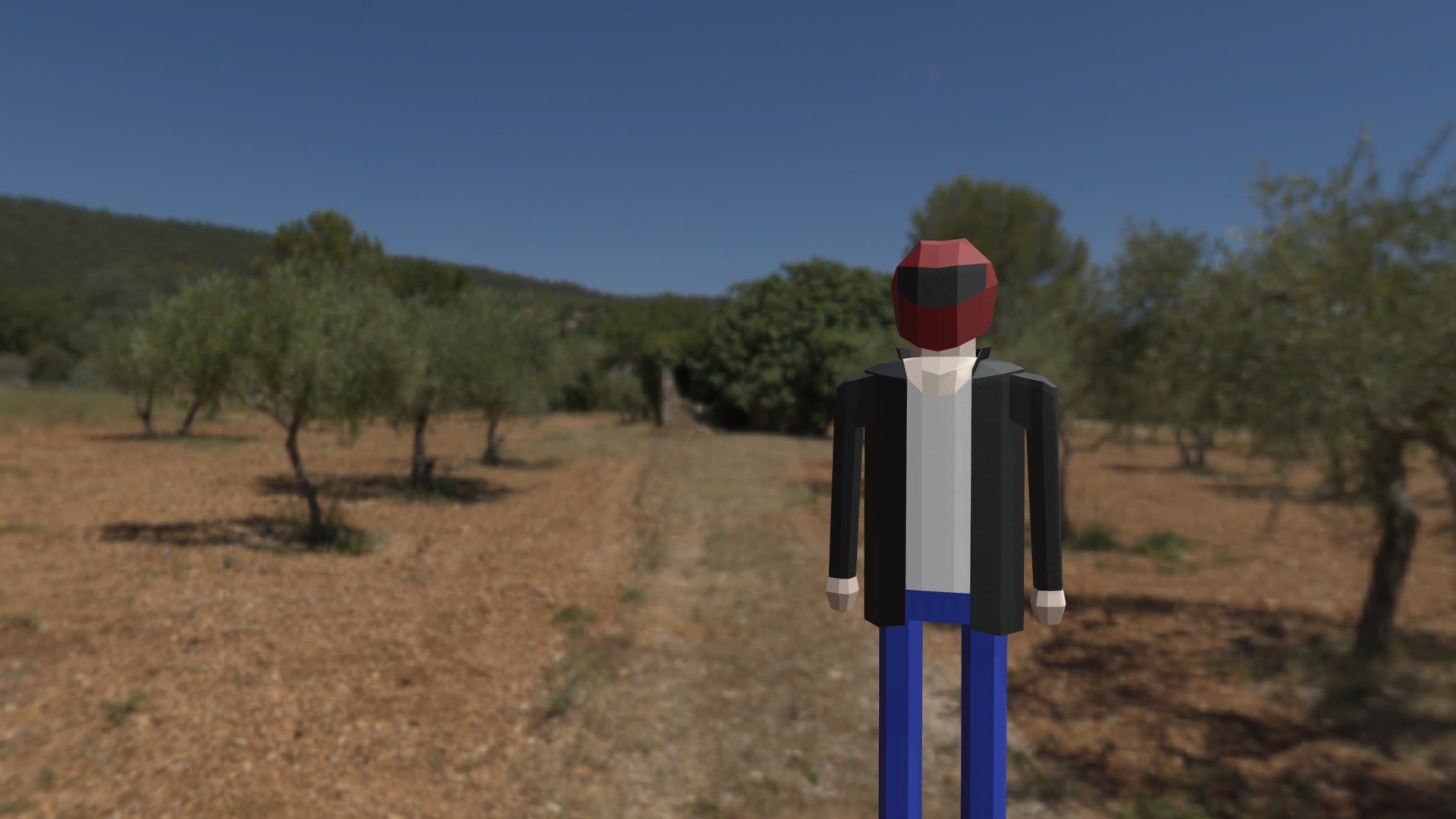 Dude with a helmet.