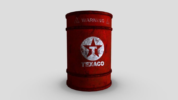 Rust Texaco Barrel 3D Model