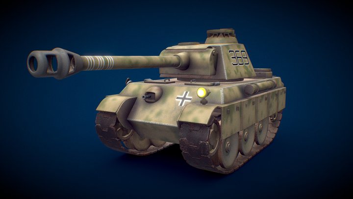 Stylized Panther Tank 3D Model