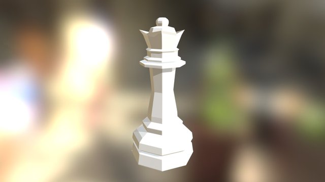 Low Poly Queen Chess Piece 3D Model