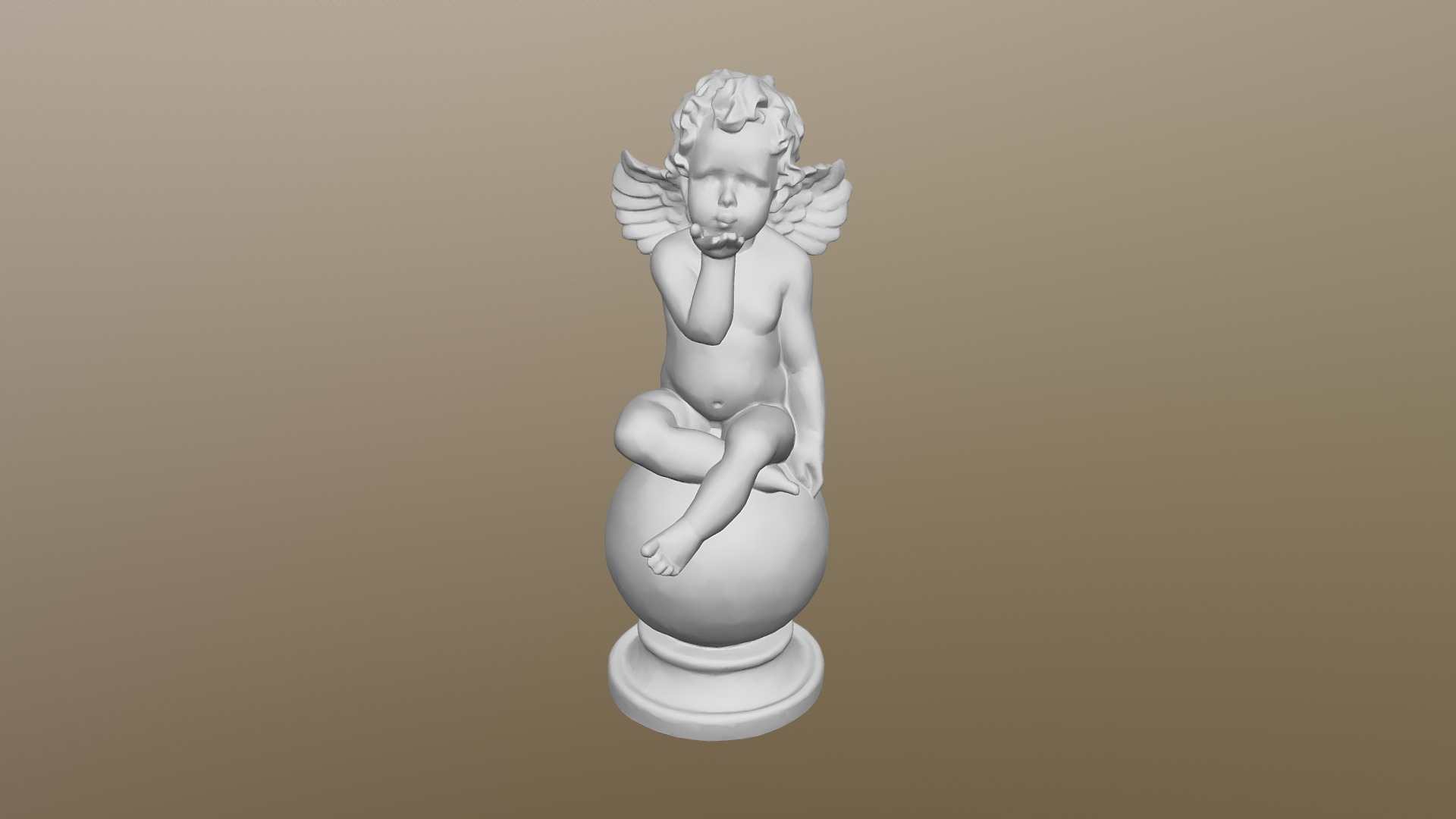 3D model Angel Cherub - This is a 3D model of the Angel Cherub. The 3D model is about a white statue of a baby.