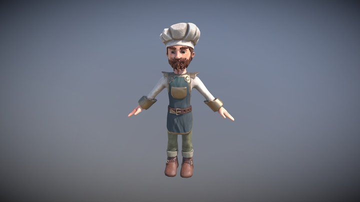 Three Curse Meal Game - Main Character - Durnan 3D Model