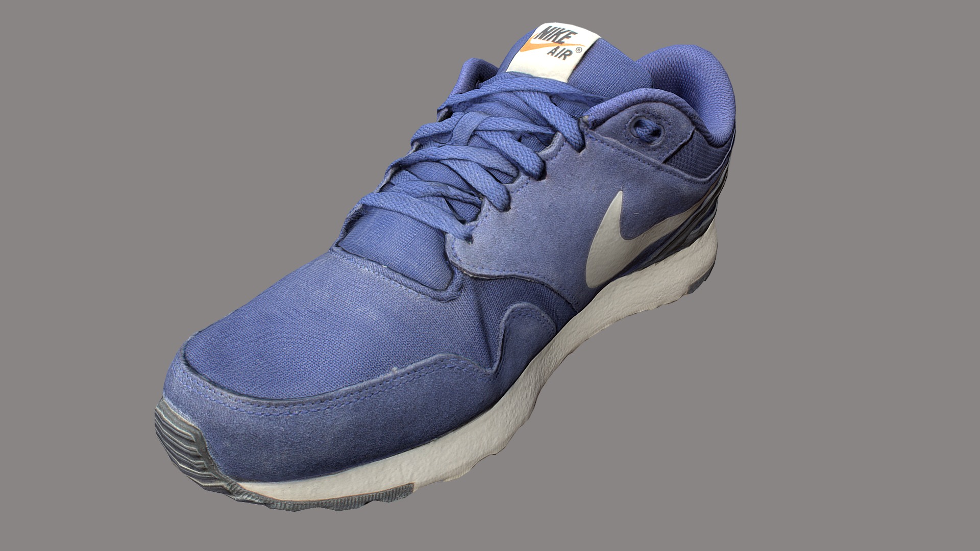 3D model Nike shoe low poly - This is a 3D model of the Nike shoe low poly. The 3D model is about a blue glove on a person's hand.