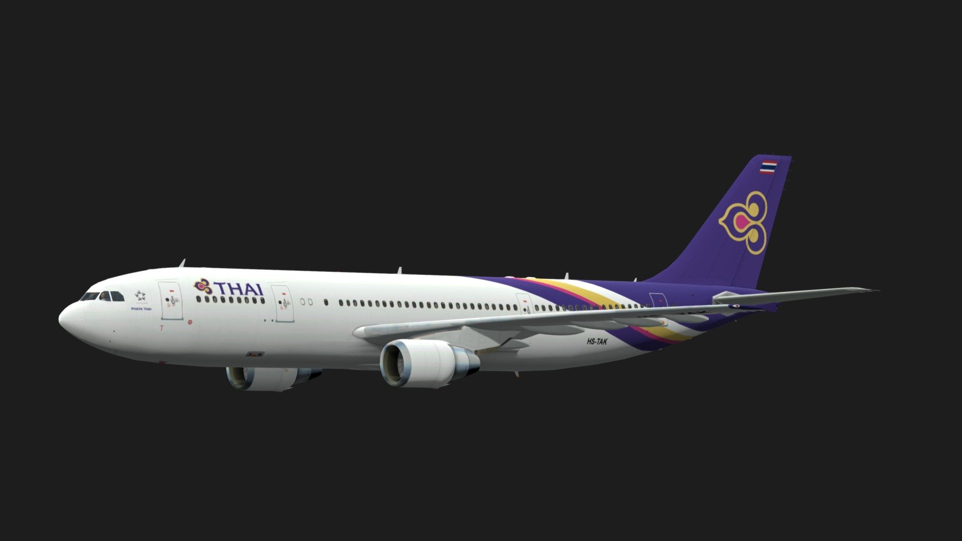 Thai Airbus A300-600 - Download Free 3D model by OUTPISTON