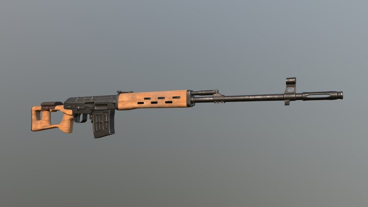 SVD Sniper Rifle Dragunov 3D Model