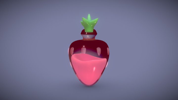 strawberry potion bottle 3D Model