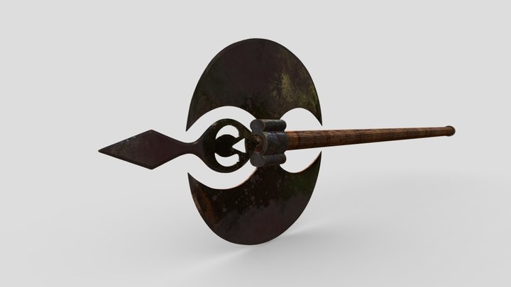 Battle Axe Texture Rendering 3D Model