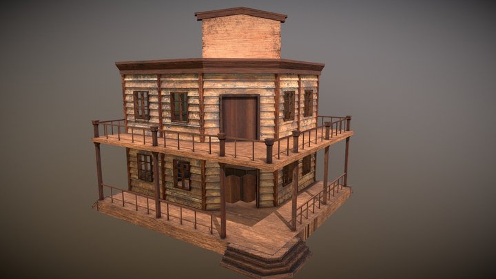 Saloon with textures 3D Model