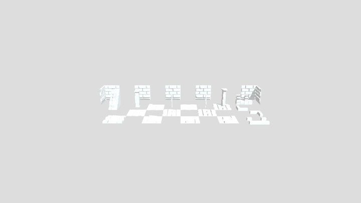 Ruined Castle Low Poly Kitset 3D Model