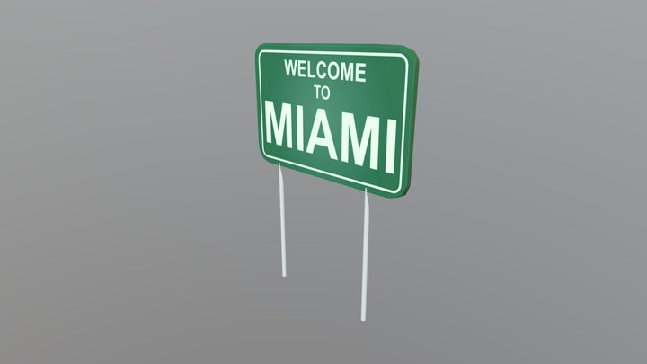 Miami Sign neon 3D Model