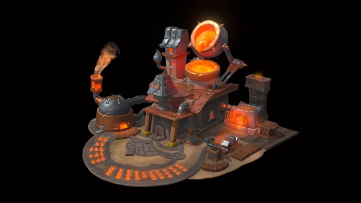 Casting and forging factory 3D Model