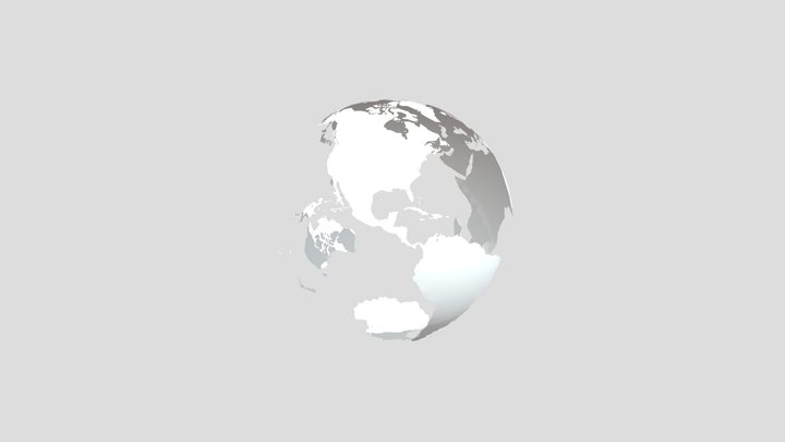 Neumorphic Globe - Continents of Planet Earth 3D Model