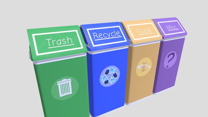 Trash Bins 3D Model