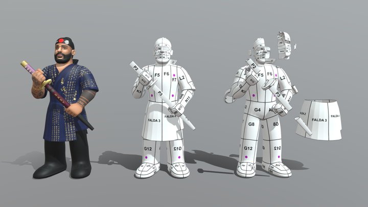 Sasy Samurai guia de armado 3D Model