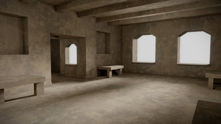 Abandoned Concrete Rooms 3D Model