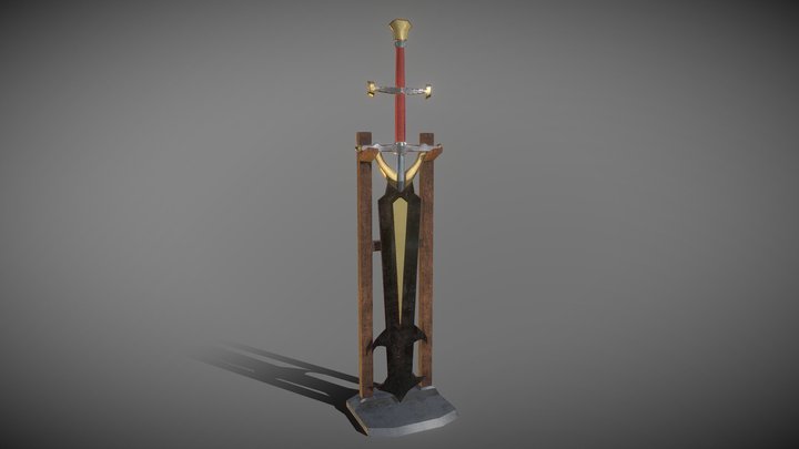 Sword with Stand 3D Model