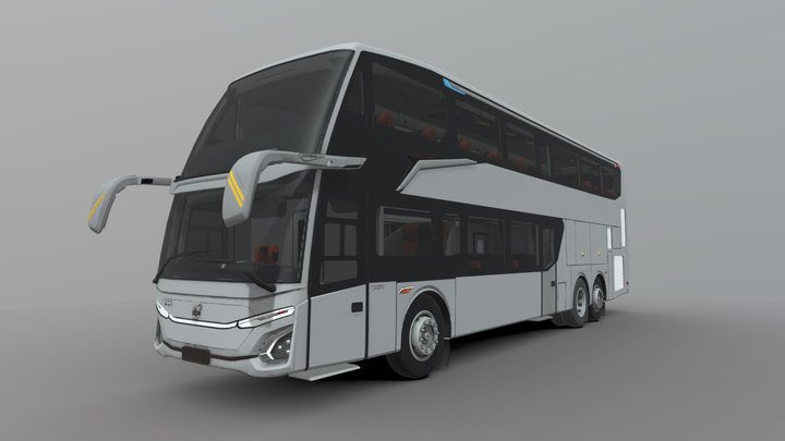 REWORKED - Adiputro Jetbus 5 Super Double Decker 3D Model
