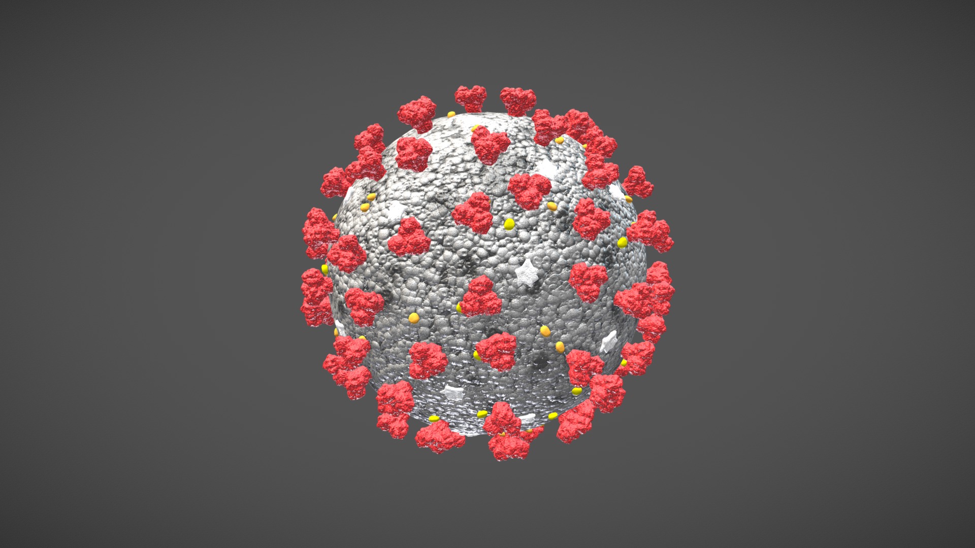 3D model coronavirus covid-19 - This is a 3D model of the coronavirus covid-19. The 3D model is about a heart made of red flowers.