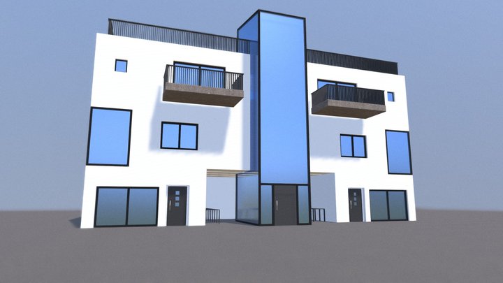 Modern apartment building 3D Model