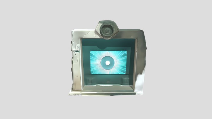 futuristic screen or device with glowing center 3D Model
