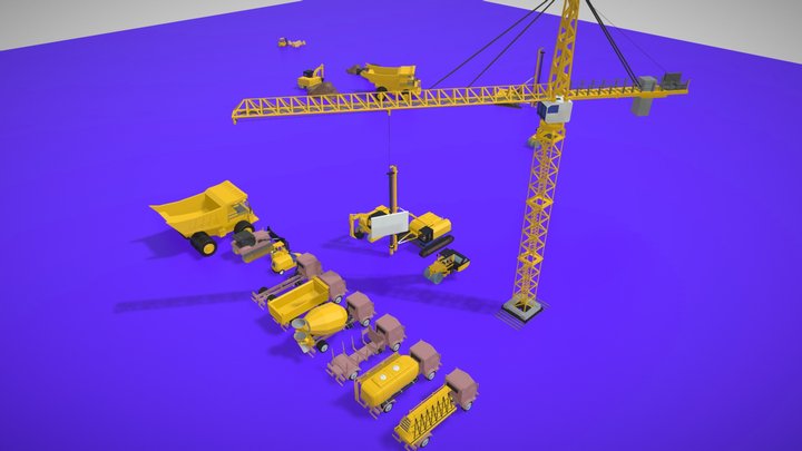 Construction Equipment LowPoly Free 3d models 3D Model