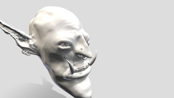 Goblin Head Low Res 3D Model