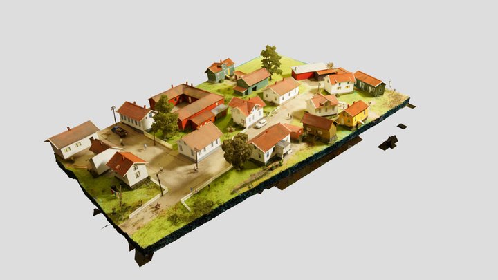 Vestfossen 50's norwegian village minature 3D Model