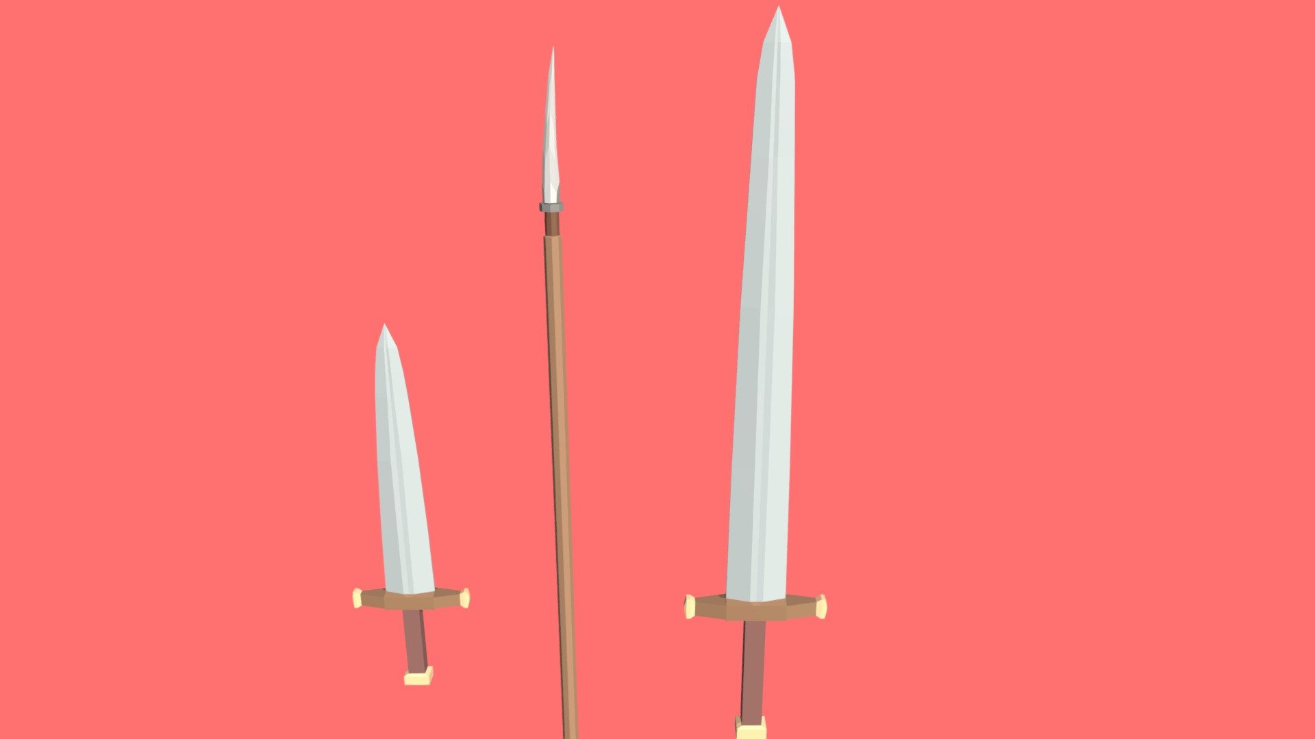Low Poly - Sword and Spear