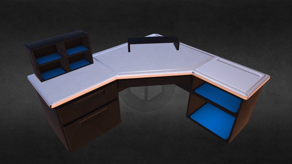 Modern Office Desk Game Asset Buy Royalty Free 3D model by CleanCraft3D (CleanCraft_3D