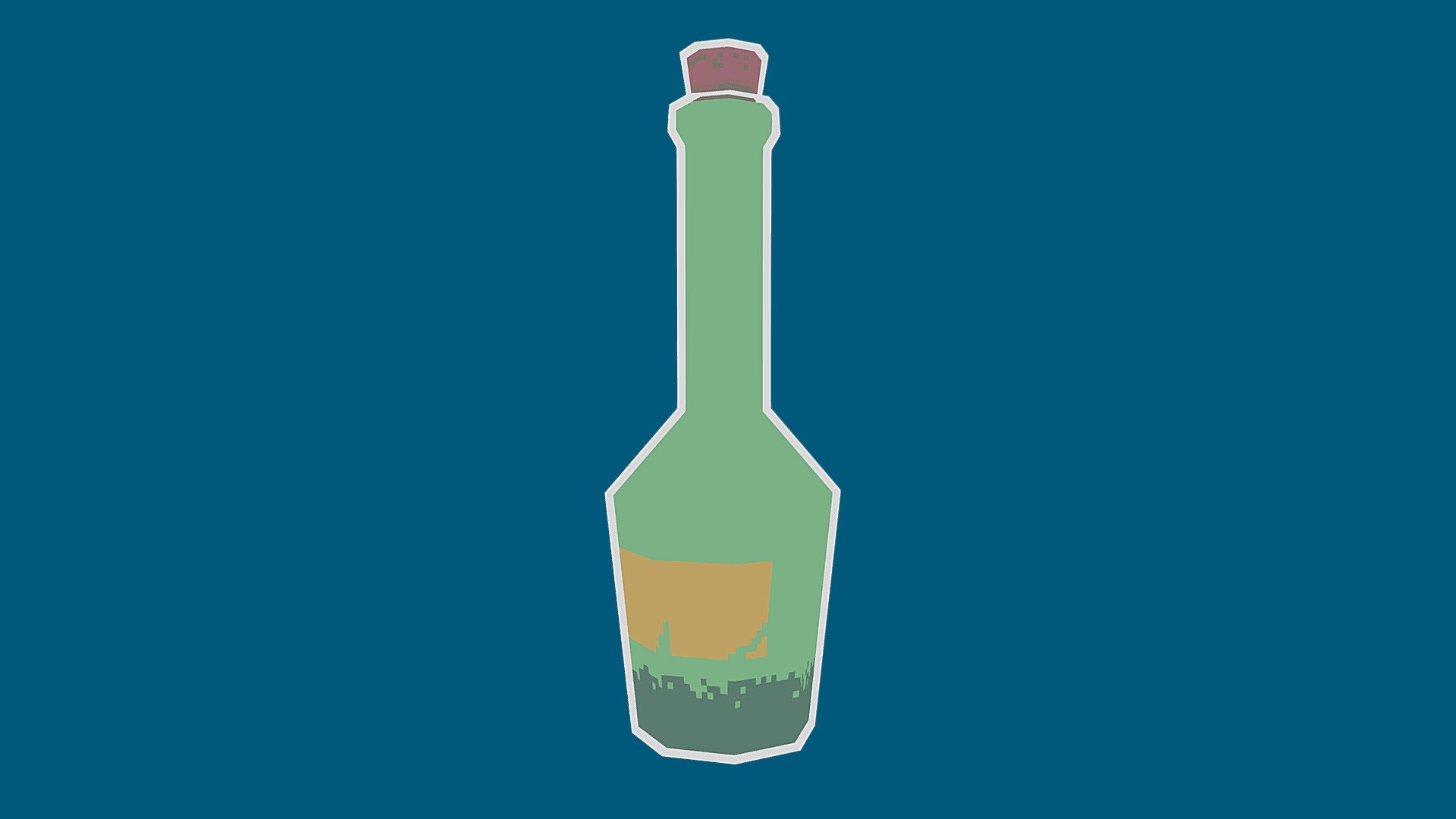 Stylized 3D Pixel Art Bottle